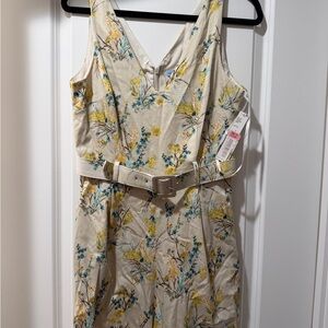 ANTONIO MELANI Cream and Yellow Floral Dress